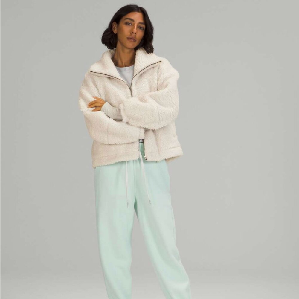 lululemon athletica Cream Sherpa Zip-Up Jacket